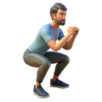 wonderful rustic Man Doing Squats Side View Isolated Cutout exclusive png