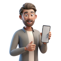 stunning abstract Man Holding Smartphone with Blank Screen Side View Isolated original png