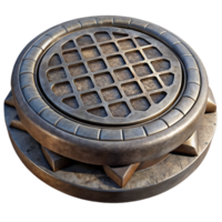elegant traditional Manhole Cover Metal Texture Isolated detailed png