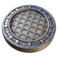impressive rustic Manhole Cover Top View Isolated authentic png