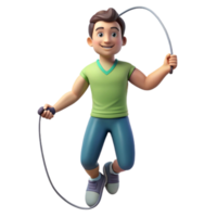 serene rustic Man Jumping Rope Double Unders Isolated professional png