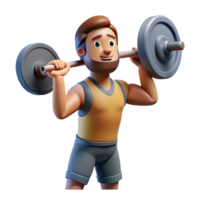 wonderful abstract Man Lifting Weights Overhead Transparent Background 4K png