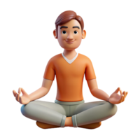 elegant abstract Man Meditating Lotus Pose Transparent Background authentic png