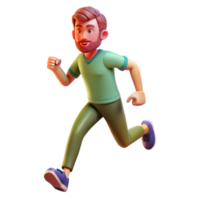 magnificent rustic Man Running on Trail Transparent Background premium png