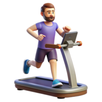dramatic abstract Man Running on Treadmill Isolated Cutout high resolution png