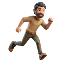 vibrant minimalist Man Running Cutout with Determined Expression high resolution png