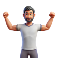 beautiful abstract Man Stretching Arms Transparent Background premium png
