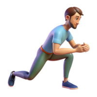magnificent artistic Man Stretching Hamstring Side View Transparent Background 4K png