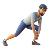 impressive rustic Man Stretching Hamstrings Transparent Background detailed png