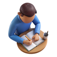 wonderful classic Man Writing in Notebook Close Up Transparent high resolution png