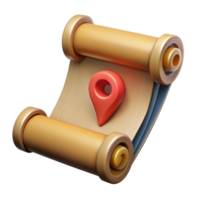 magnificent minimalist Map Scroll with Antique Design Isolated Element exclusive png