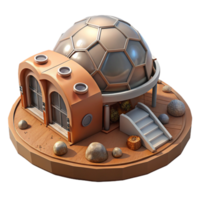 serene modern Mars Colony Habitat with Dome Transparent Background high quality png