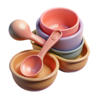 vibrant abstract Measuring Cups and Spoons Set Isolated Cutout professional png