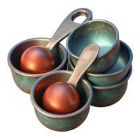 elegant rustic Measuring Cups and Spoons Set Isolated Cutout original png