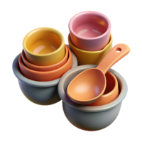 serene abstract Measuring Cups and Spoons Set Isolated Cutout high resolution png
