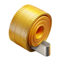 serene minimalist Measuring Tape Rolled Up Compact View Isolated detailed png