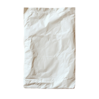 Crumpled paper packet resting on a minimalist transparent background in a welllit indoor setting, paper packet on a transparent background png