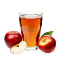 Refreshing glass of apple juice with red apples on a bright transparent background, A glass of apple juice with red apples isolated png