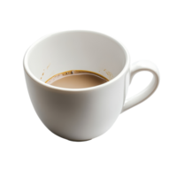 An empty coffee cup sits on a pristine transparent background, highlighting its simple elegance and potential for renewal, empty coffee cup on transparent background png