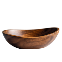 Elegant oval wooden bowl from a collection set with smooth edges and rich grain displayed on a marble countertop, oval wooden bowl from collectio set png
