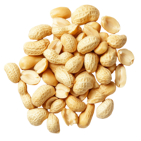 Peeled peanuts arranged neatly on a transparent background, showcasing their natural beige color and texture, peeled peanuts isolated png