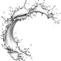 Elegant curve of water splash illustrating fluid dynamics with intricate droplets captured in clear detail, Curve water splash Stock Illustration png