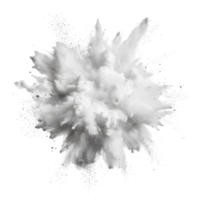 A striking transparent powder explosion on a transparent background illustrating a dynamic action and impact, transparent powder explosion isolated on transparent background png