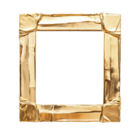 Elegant gold picture frame with a stylish design on a clean transparent background, Gold picture frame on transparent background png