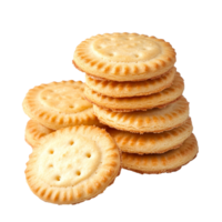 Delicious butter biscuits stacked on a transparent background, perfect for snacking and desserts any time of the day, butter biscuits on transparent background png