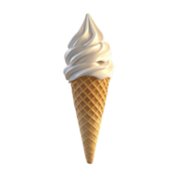 A classic single wafer cone filled with smooth, creamy vanilla ice cream against a neutral background, Single wafer cone empty ice cream cone png