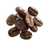 Coffee beans isolated on a transparent background with highlights showcasing their rich color and texture in a simple arrangement, coffee beans isolated on transparent png