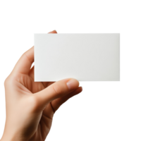 A hand holding a blank card against a transparent background for versatile use in marketing or personal messages, Hand Holding Blank Card transparent background png