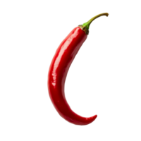 Bright red chili pepper on a clean transparent background showcasing its vibrant color and unique shape, red chili on transparent background png