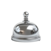 Elegant silver desk bell isolated on a pristine transparent background, ideal for reception or service use in various settings, silver desk bell isolated on transparent background or transparent png
