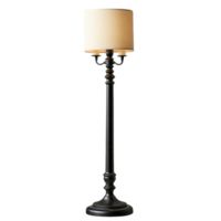 Elegant candlestick floor lamp with cream shade isolated against a transparent background, perfect for any room decor, Candlestick Floor Lamp isolated on transparent background or transparent png