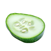 Fresh cucumber slice isolated on a transparent background showcasing its vibrant color and unique texture, Fresh slice cucumber isolated on transparent background png