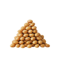 Stacked soybeans create a pyramid shape on a neutral background, highlighting their natural form and color, Stacked soybeans isolated png