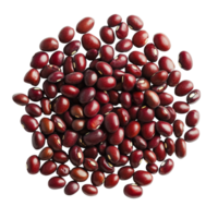 Adzuki beans piled on a transparent background, showcasing their vibrant color and smooth texture, Adzuki beans isolated on transparent background clipping path included png