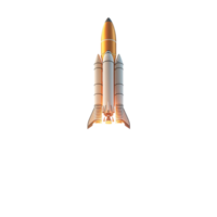 A space rocket launches powerfully against a transparent background, showcasing its impressive ascent into the sky, space rocket launch on transparent background png