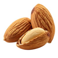 Fresh almonds in their natural shells displayed on a transparentcolored background, Almonds with shell isolated png