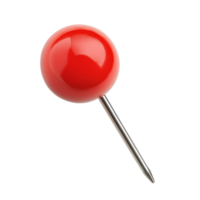 Isolated red push pin on a clean transparent background perfect for organizational tasks and creative projects, red push pin isolated on transparent background png