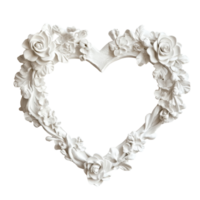 Decorative heartshaped frame adorned with floral designs on a transparent background for elegant displays, heart shape frame with transparent background png