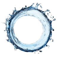 Fluid water splash forming a complete circular shape against a clean transparent background, Water splash forming a circle isolated png