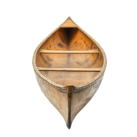 An elegant canoe isolated on a transparent background showcasing its intricate wooden craftsmanship, Canoe isolated on transparent background png