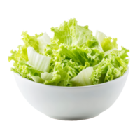 Fresh green frillies iceberg lettuce in a transparent bowl on a clean transparent background ready for a healthy meal, green frillies iceberg lettuce in transparent bowl on transparent background png