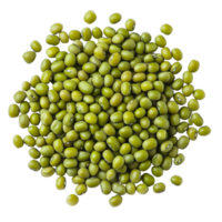 A group of fresh green mung beans isolated on a clean transparent background showcasing their vibrant color and texture, Group of green mung beans isolated png