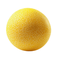 Fresh yellow melon isolated against a clean transparent background highlighting its unique texture and vibrant color, Yellow melon isolated on transparent background png