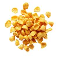 Crunchy corn snacks scattered on transparent background inviting a delightful snack experience at any time of day, Crunchy corn snacks on transparent background png