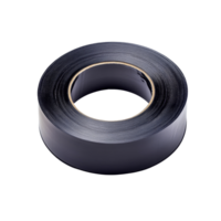 A roll of black tape sticker on a clean transparent background ready for various applications and projects, tape sticker on transparent backgroundfile png
