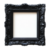 Elegant black painting frame isolated on a stark transparent background for artistic presentation, Black painting frame isolated on transparent background png